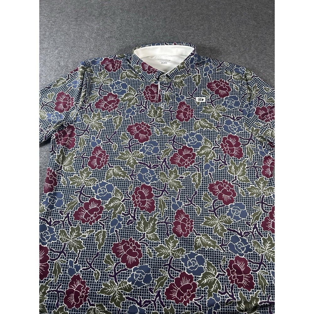 Good Good Golf Polo Shirt Men's 2XL Floral Performance Stretch Lightweight - Picture 5 of 9
